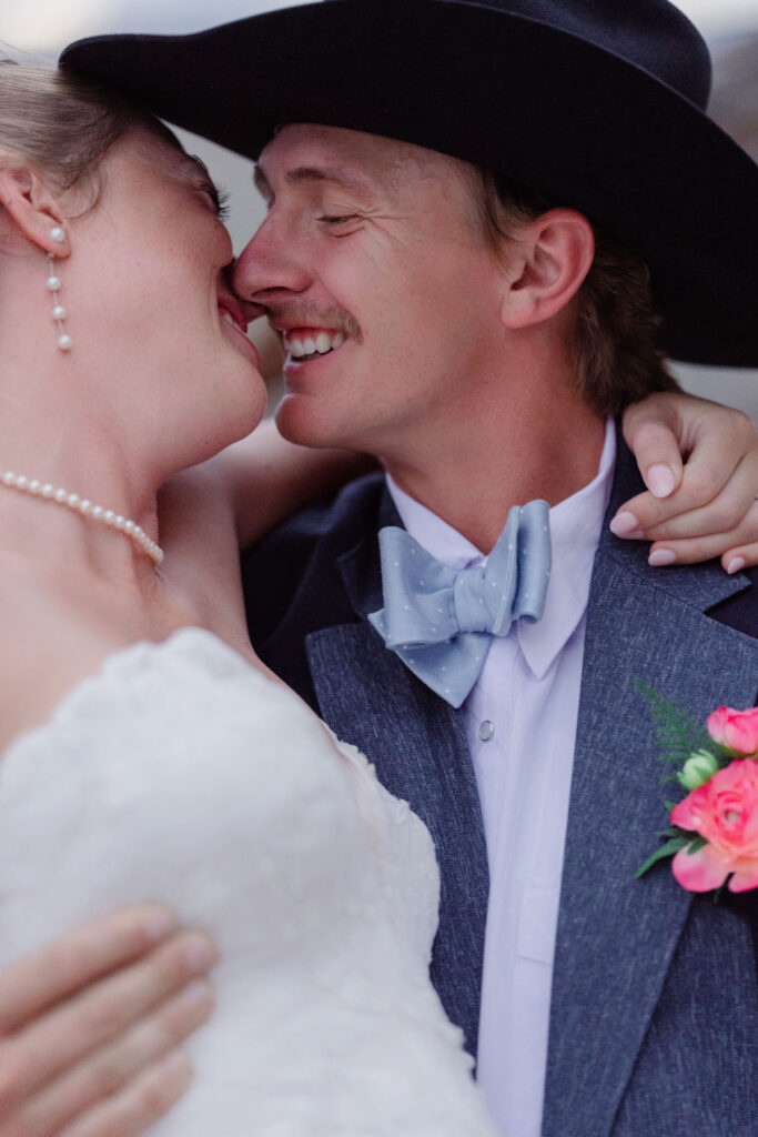 Bride and groom sharing their first dance at a Tucson wedding reception.