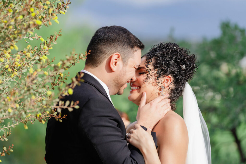 Outdoor wedding ceremony overlooking the Catalina Mountains at Hacienda Del Sol.