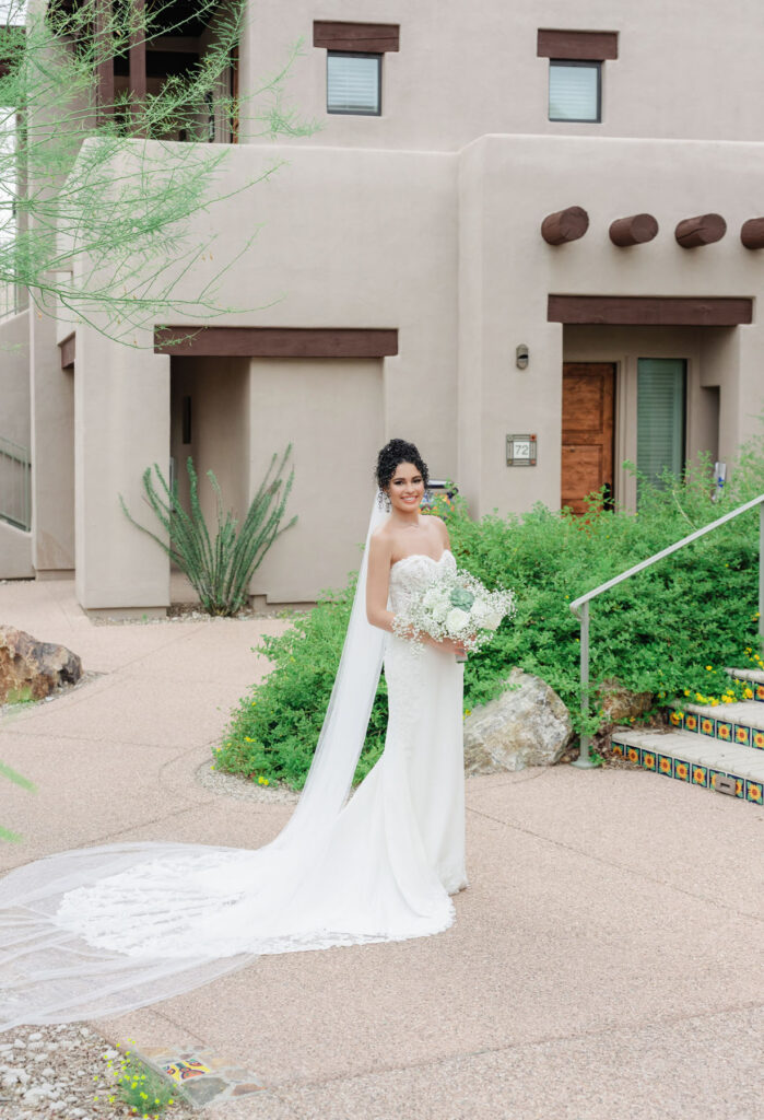 Romantic moment from a Tucson wedding day documented in a natural, true to life style.