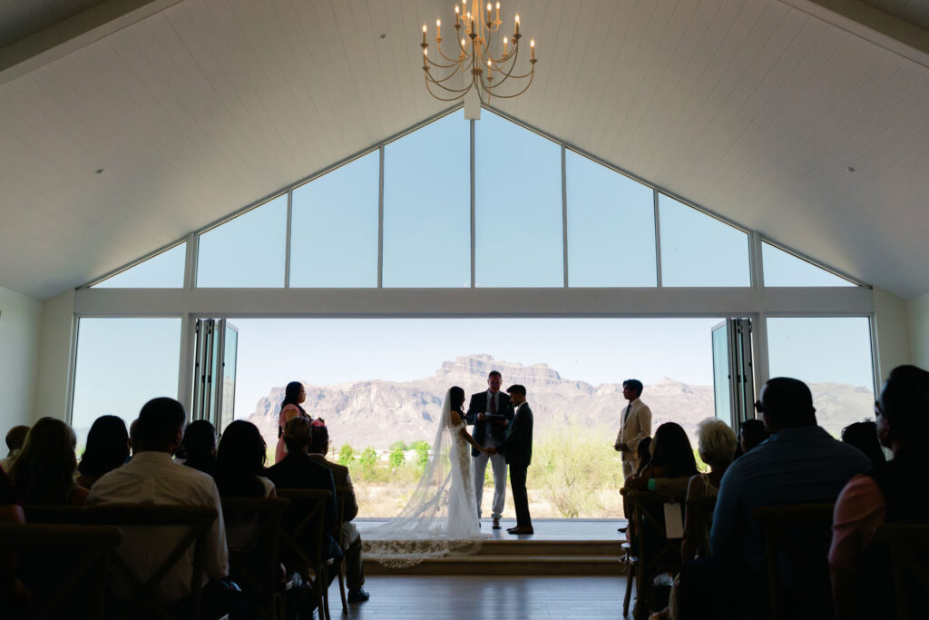 Intimate Phoenix wedding photo captured in natural Arizona desert light.